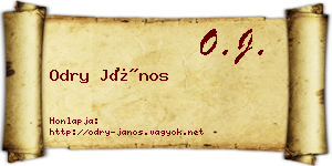 Odry János névjegykártya